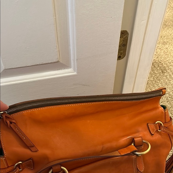 Dooney & Bourke Orange Leather Satchel - Picture 3 of 10